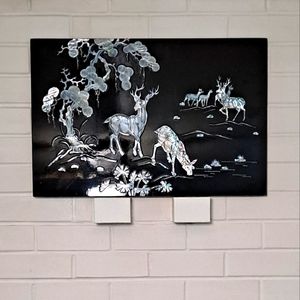 Antique Pearl Shell Overlay Wall Decoration